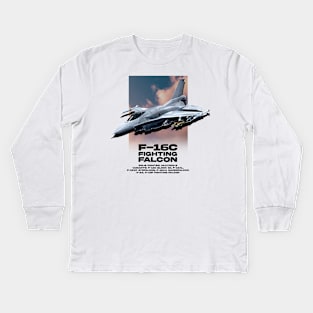 F-16C Fighting Falcon Kids Long Sleeve T-Shirt